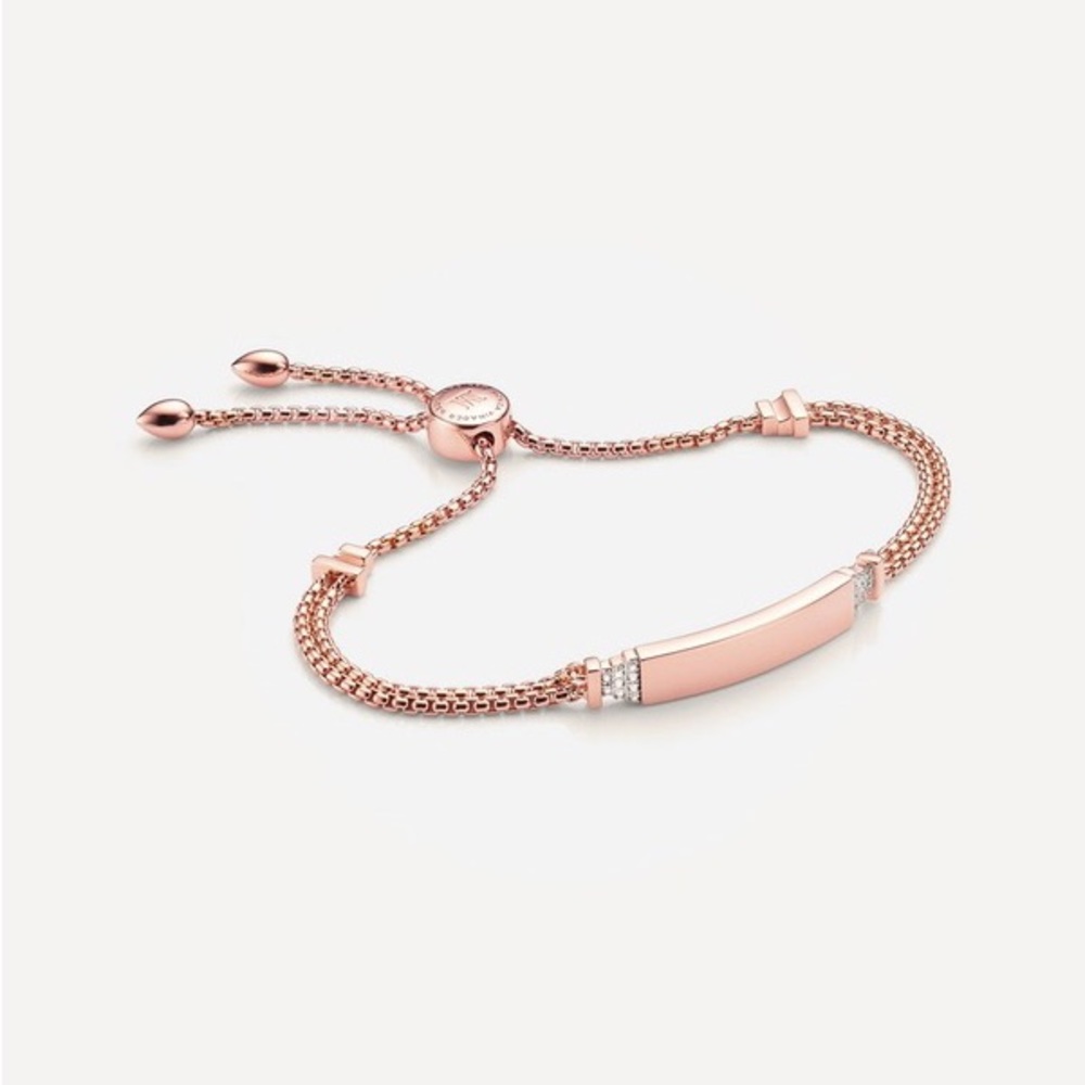 MONICA VINADER
Rose Gold Plated Vermeil Silver Baja Deco Diamond ID Bracelet